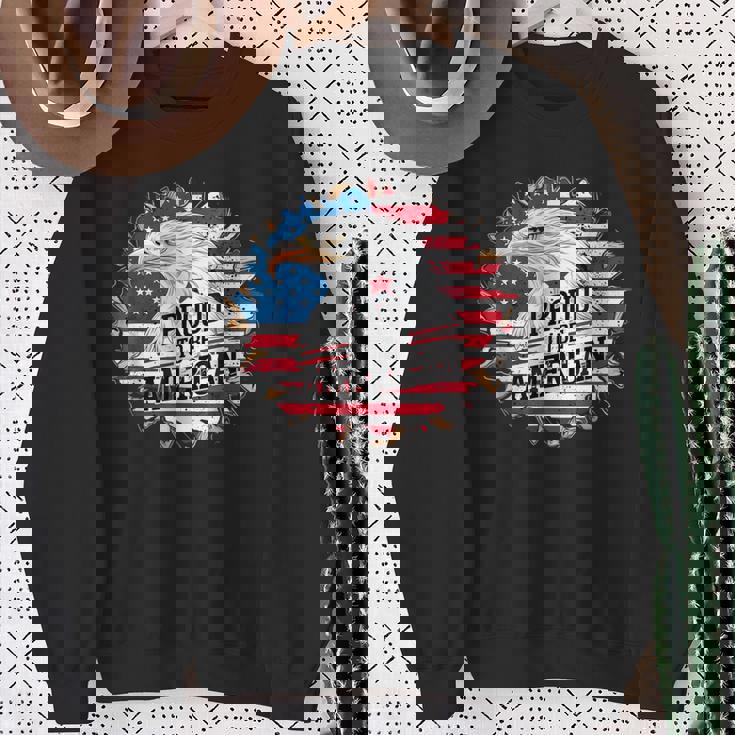 Proud To Be American 4Th Of July Eagle Freedom Usa Flag Sweatshirt Gifts for Old Women