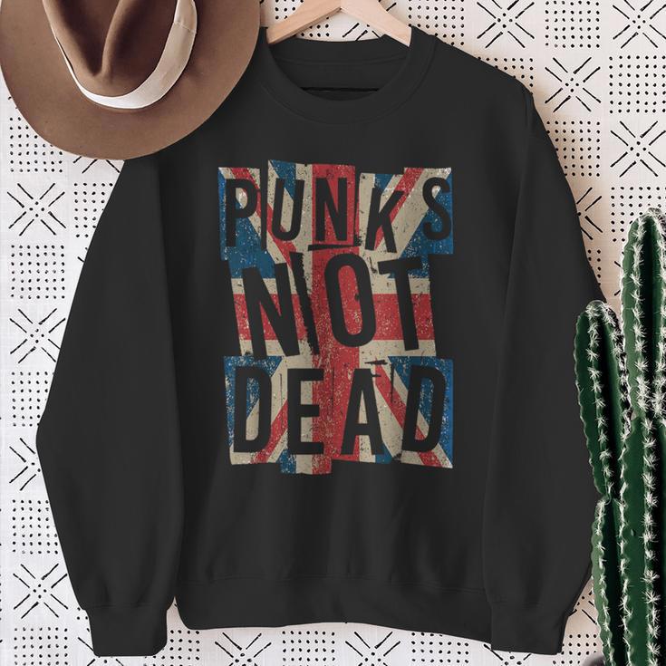 Punk Not Deadintage Uk London Flag Punk Is Not Dead Sweatshirt Geschenke für alte Frauen