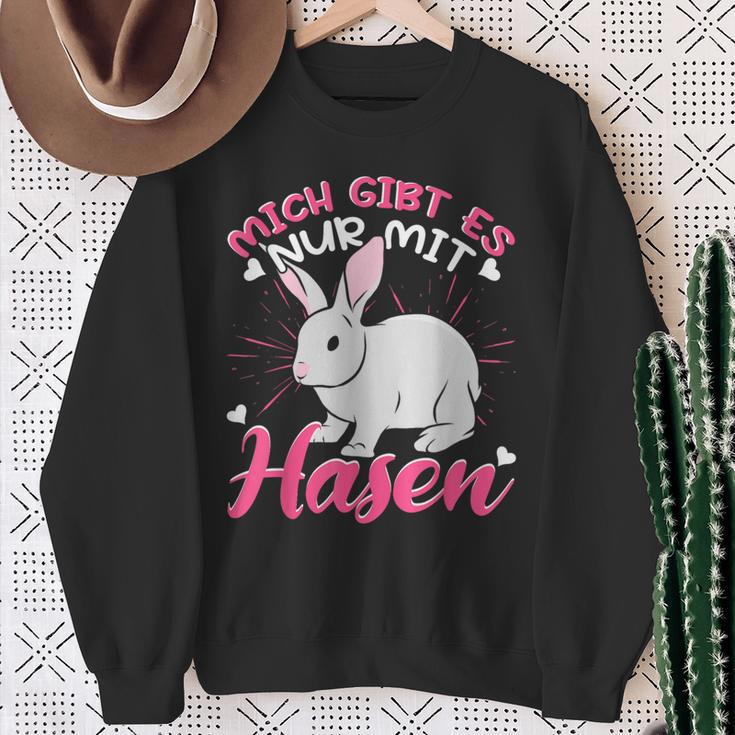 Rabbit Mich Gibt Es Nur Mit Hasen Sweatshirt Geschenke für alte Frauen