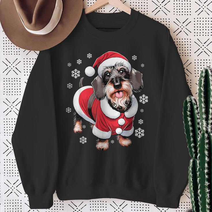 Rauhaardackel Dog Christmas Sweatshirt Geschenke für alte Frauen