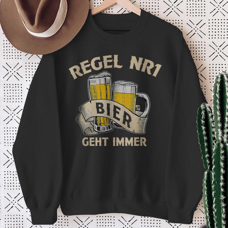 Regel Nr 1 Bier Geht Immer Sweatshirt Geschenke für alte Frauen