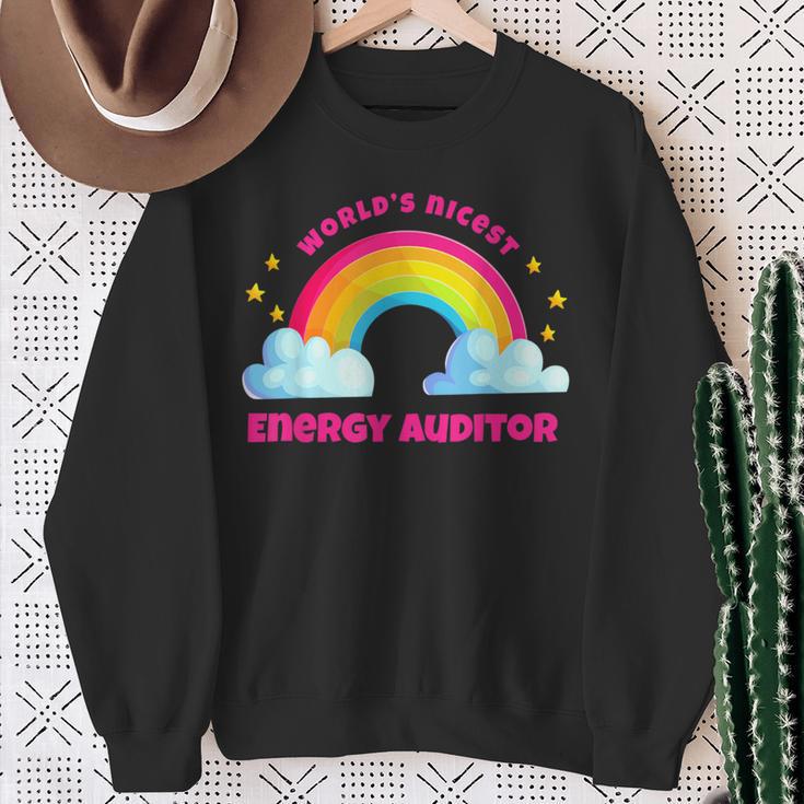 Regenbogen Retro World's Netteste Energie Auditor Sweatshirt Geschenke für alte Frauen