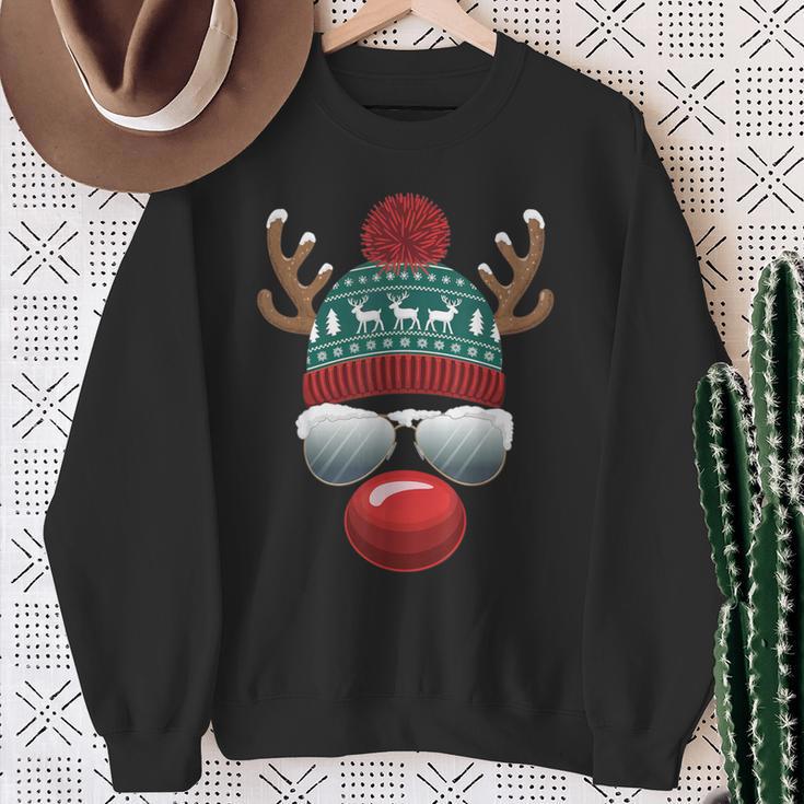 Reindeer Santa Claus Christmas Santa Christmas Sweatshirt Geschenke für alte Frauen