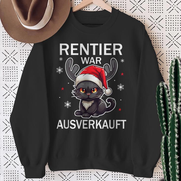 Rentier War Ausverkauft Lustiges Katzen Weihnachts Sweatshirt Geschenke für alte Frauen