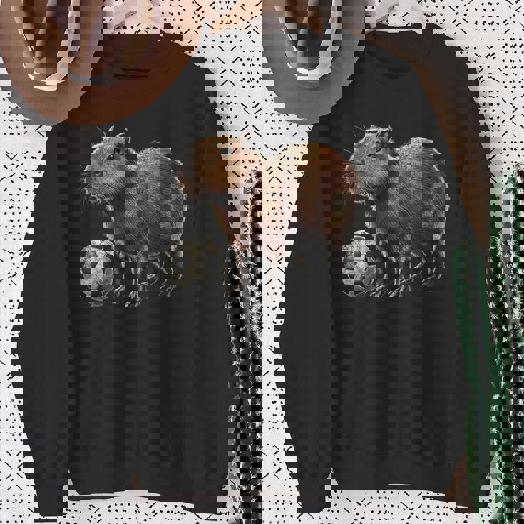 Retro Capybara Soccer Sweatshirt Gifts for Old Women
