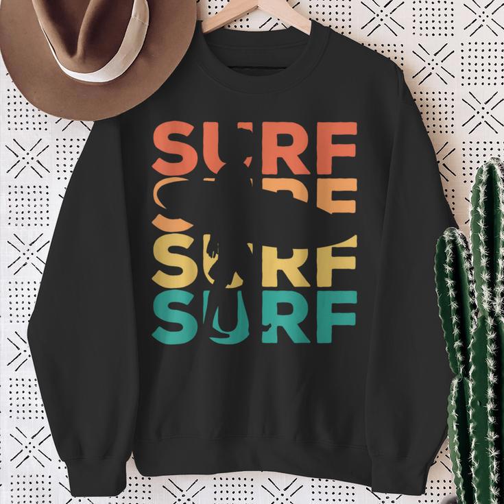 Retrointage Surfing For Surfer And Wave Rider Sweatshirt Geschenke für alte Frauen