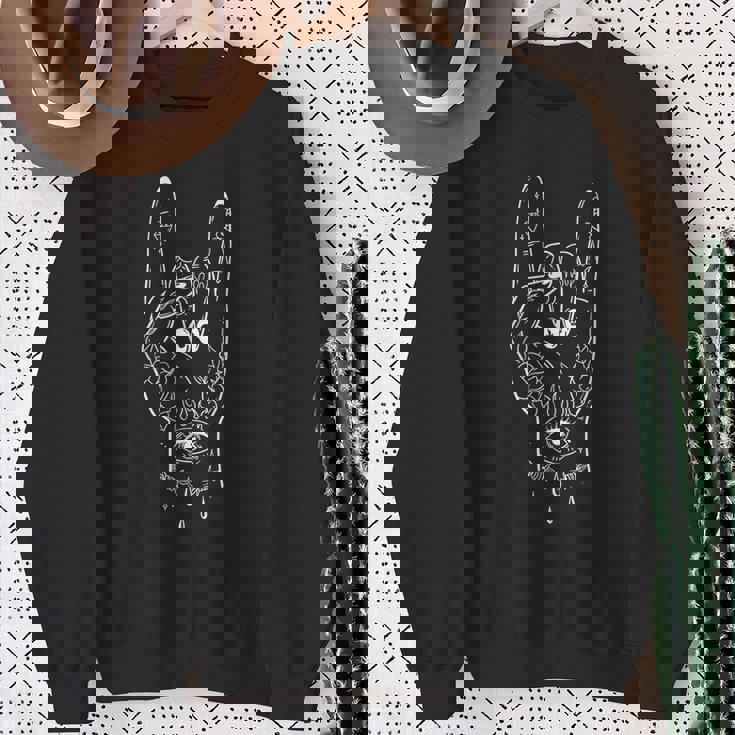 Rock Donna Gesto Delle Corna Donna Rock Felpa Regalos para ancianas