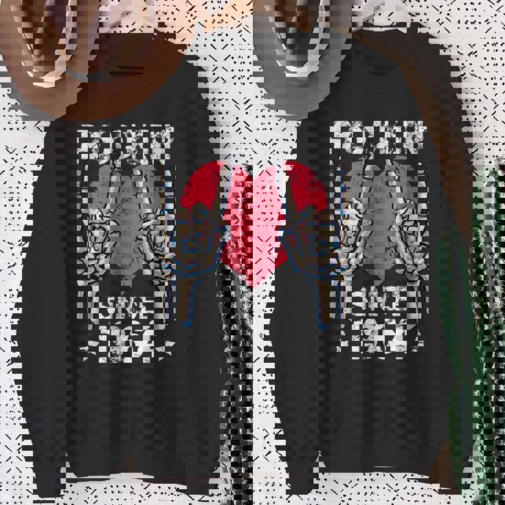 Rockin Desde 1964 Rock & Roll Cumpleaños Retro Rock And Roll Camisa de entrenamiento Regalos para ancianas