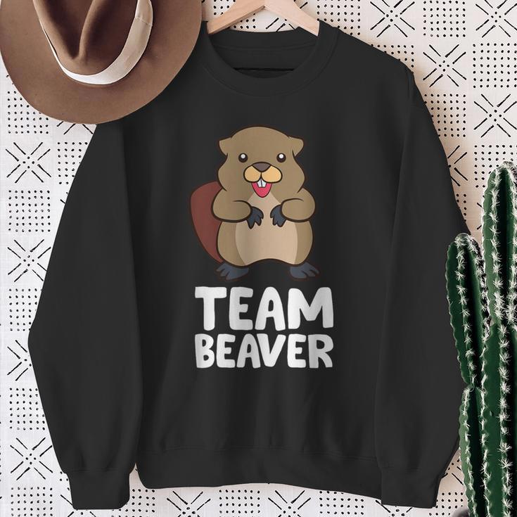 Rodent Team Beaver Team Beaver Love Flannelette Sweatshirt Geschenke für alte Frauen