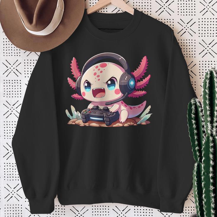 Rosa Axolotl Anime Gamesolotl Axolotl Gamer Sweatshirt Geschenke für alte Frauen