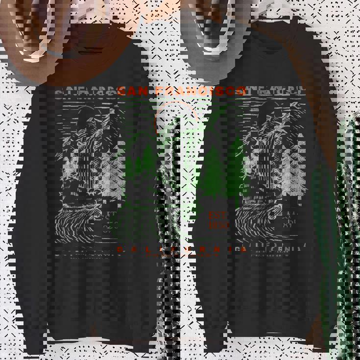San Francisco California Cool Souvenir Rústico San Francisco Camisa de entrenamiento Regalos para ancianas