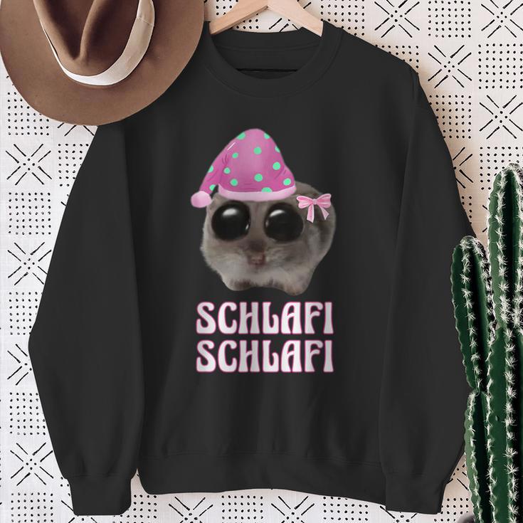 Schlafi Schlafi Sad Hamster Hamstie Meme Sleep Sweatshirt Geschenke für alte Frauen