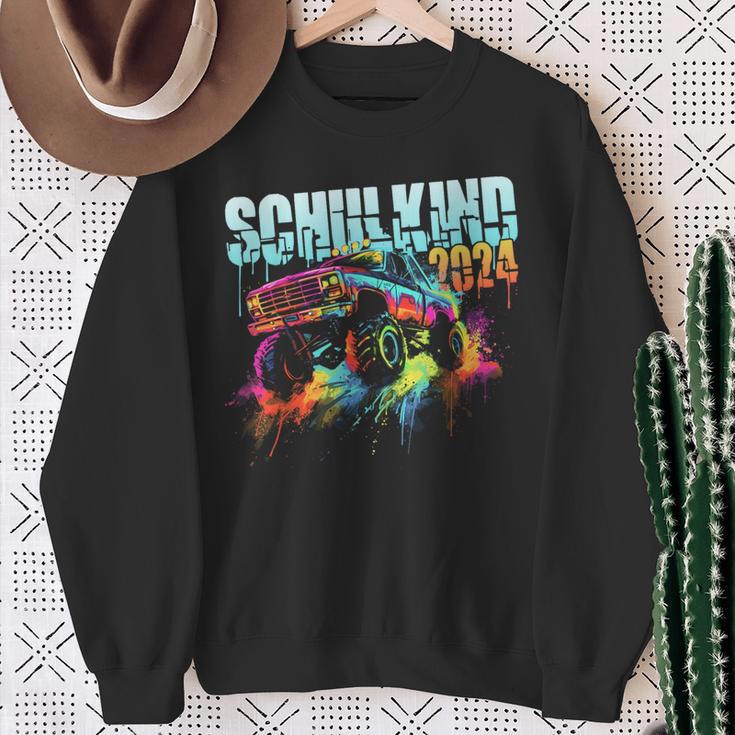 Schulkind 2024 Monster Truck Car School Sweatshirt Geschenke für alte Frauen