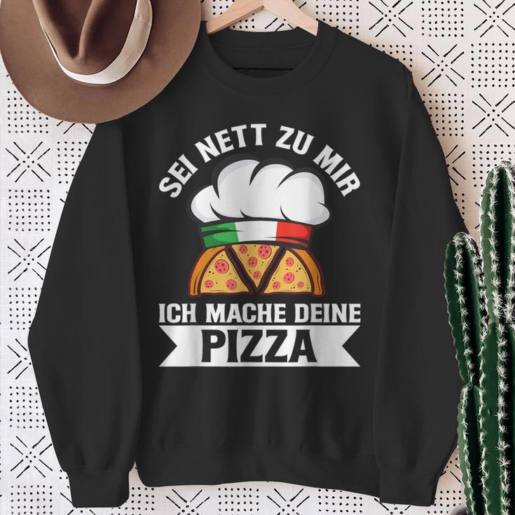 Sei Nett Zu Mir Ich Mache Deine Pizza Pizzabäcker Italy Sweatshirt Geschenke für alte Frauen