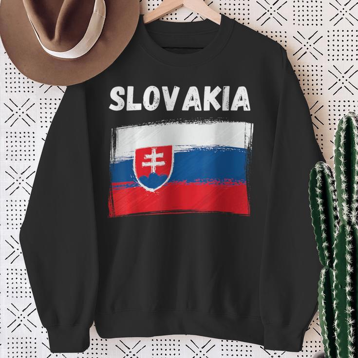 Slovakia Flag Holidayintage Grunge Slovak Flag Sweatshirt Geschenke für alte Frauen