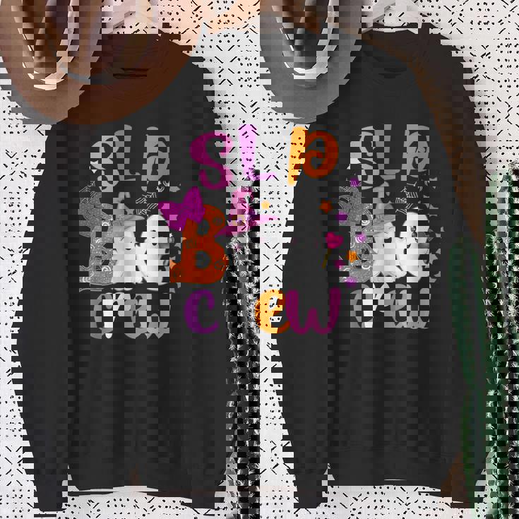 Slp Boo Crew Halloween Speech Therapy Slp Halloween Sweatshirt Gifts for Old Women