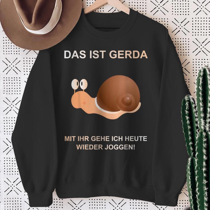 With Snail Gerda Gehe Ich Heute Wieder Wieder Jogging Sweatshirt Geschenke für alte Frauen