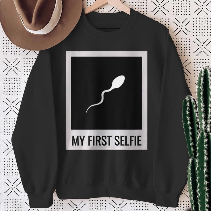 Sperm My First Selfie Bild Foto Lustiges Sweatshirt Geschenke für alte Frauen