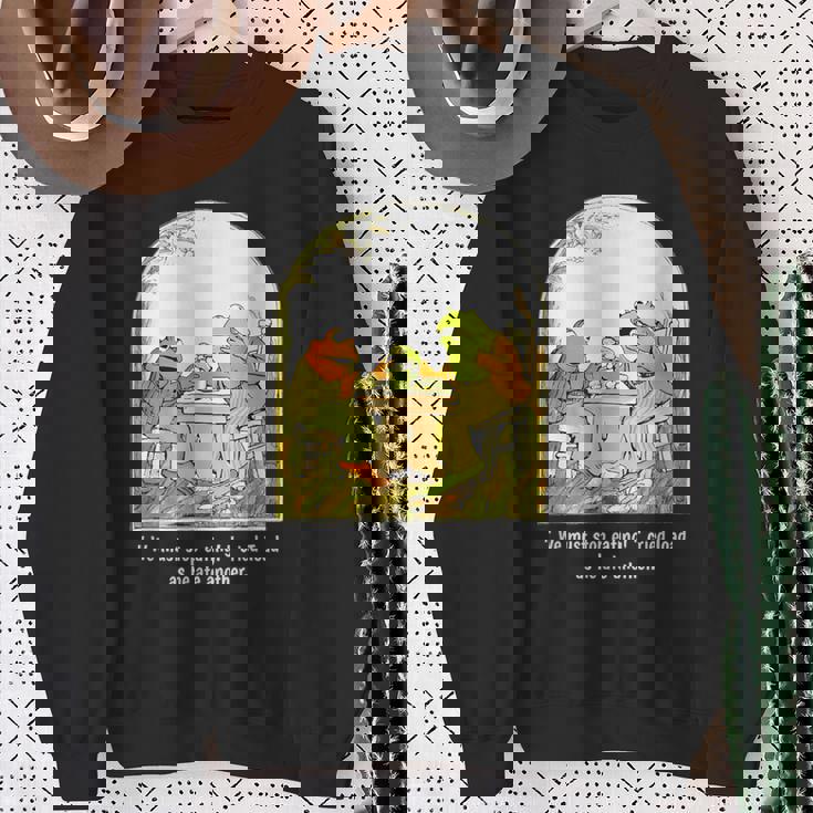 We Must Stop Eating Cried Toad As He Ate Another Frog Meme Sweatshirt Gifts for Old Women