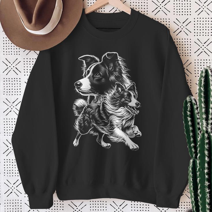 Super Cute Border Collie Cool Portrait On Chest Sweatshirt Geschenke für alte Frauen