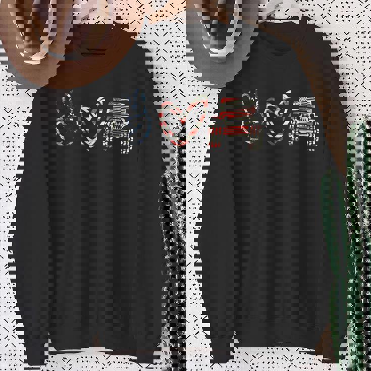 Support Peace Love Peace Love Offroad Sweatshirt Gifts for Old Women