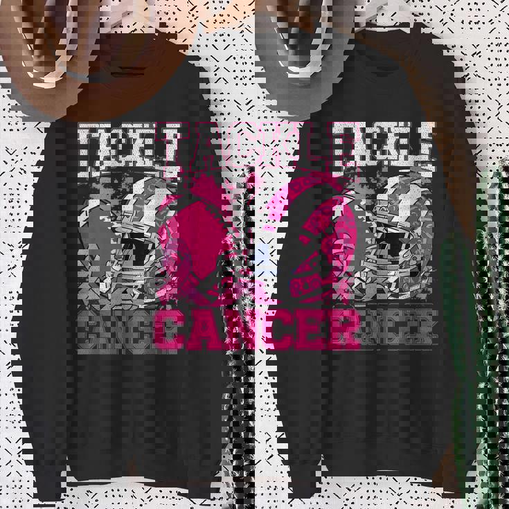 Tackle Breast Cancer Football Pink Breast Cancer Awareness Sweatshirt Gifts for Old Women