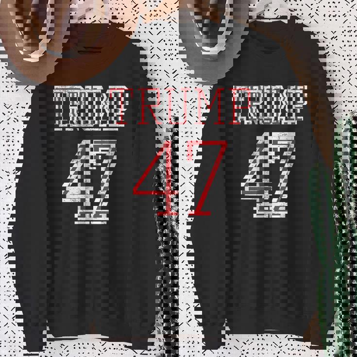 Trump 47 President Team Football Jersey Style 2024 Front Sweatshirt Gifts for Old Women