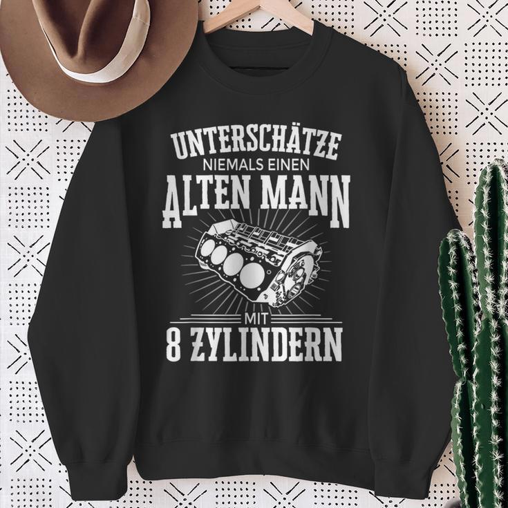 Unterschätze Nie Alten Mann 8 Cylinder Tuning8 Engine Sweatshirt Geschenke für alte Frauen