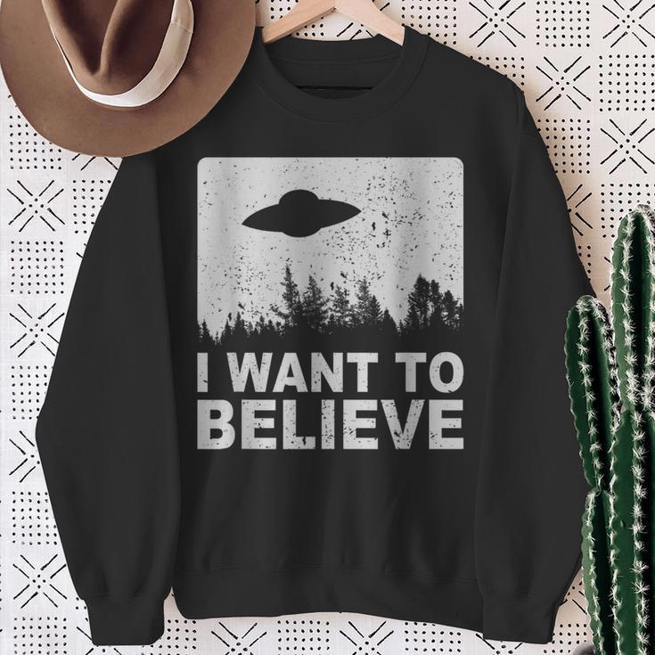 I Want To Believe I Aliens Ufo Area 51 Roswell Sweatshirt Geschenke für alte Frauen