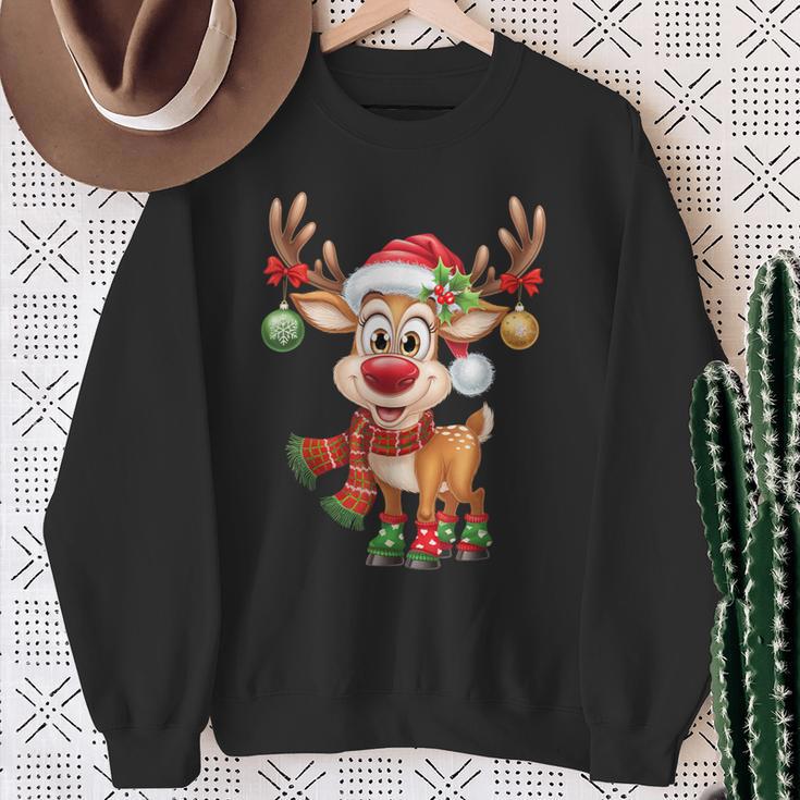 Weihnachten Rentier Rudolph Lustig Geschenk Sweatshirt Geschenke für alte Frauen