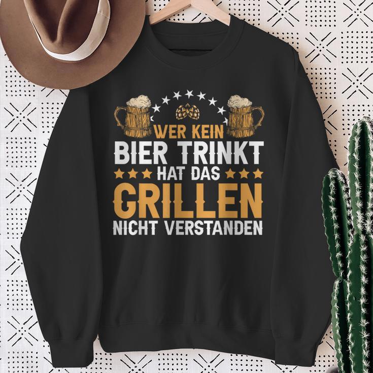 Wer Kein Bier Trinkt Grill Sweatshirt Geschenke für alte Frauen