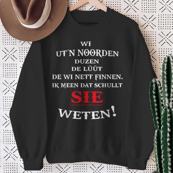 Wi Ut`N Noorden Flat German Nordic German Slogan Sweatshirt Geschenke für alte Frauen