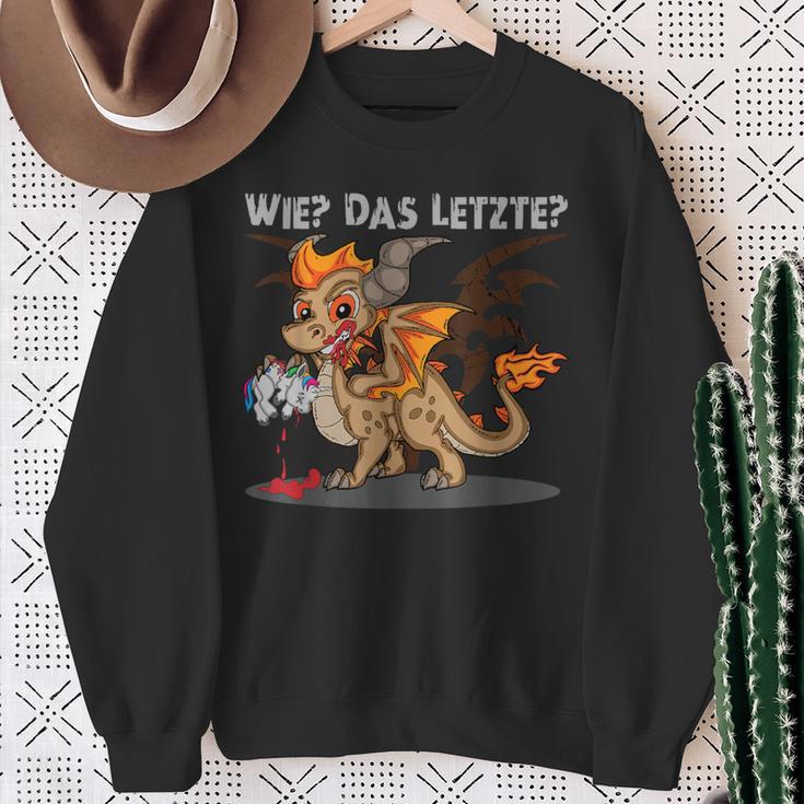 Wie Das Letzte Dragon Eats Unicorn Sweatshirt Geschenke für alte Frauen