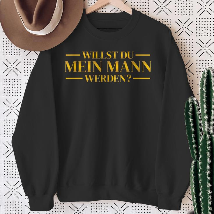 Willst Du Mein Mann Hochzeitsantrag Marriage Proposal Sweatshirt Geschenke für alte Frauen