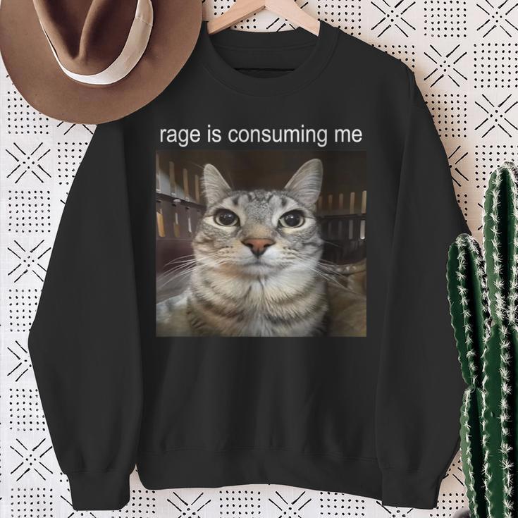 Wuterzehrt Mich Dummes Starrendes Katzen-Meme Sweatshirt Geschenke für alte Frauen