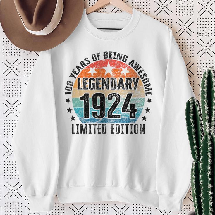 100 Geburtstag Limited Edition Best Of 1924 Sweatshirt Geschenke für alte Frauen