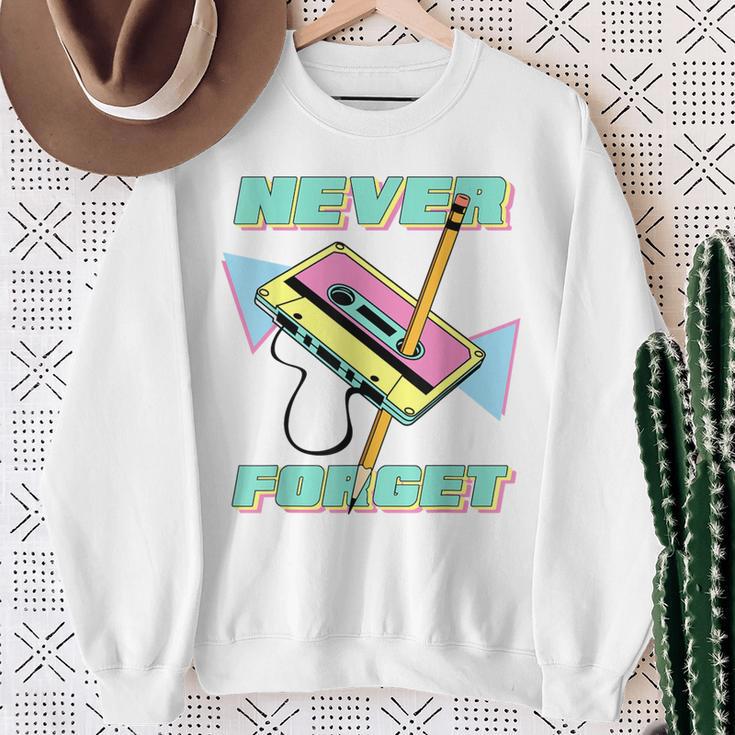 90S Party Costume 80S Never Forget Retro Cassette Sweatshirt Geschenke für alte Frauen