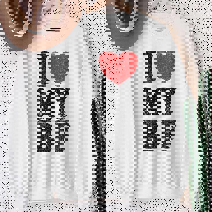 Afflitta I Love My Boyfriend Camicia Divertente I Cuore Il Mio Bf Felpa Regalos para ancianas