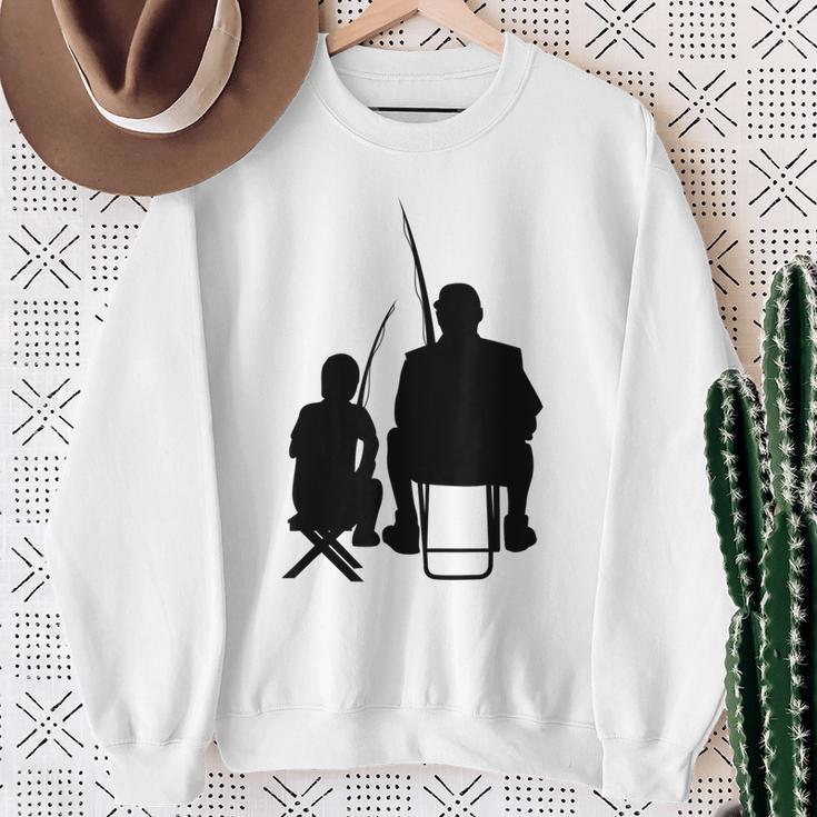 Angler Papa Und Sohn Fischer Fishing Rod Angel Boys' Gray Sweatshirt Geschenke für alte Frauen