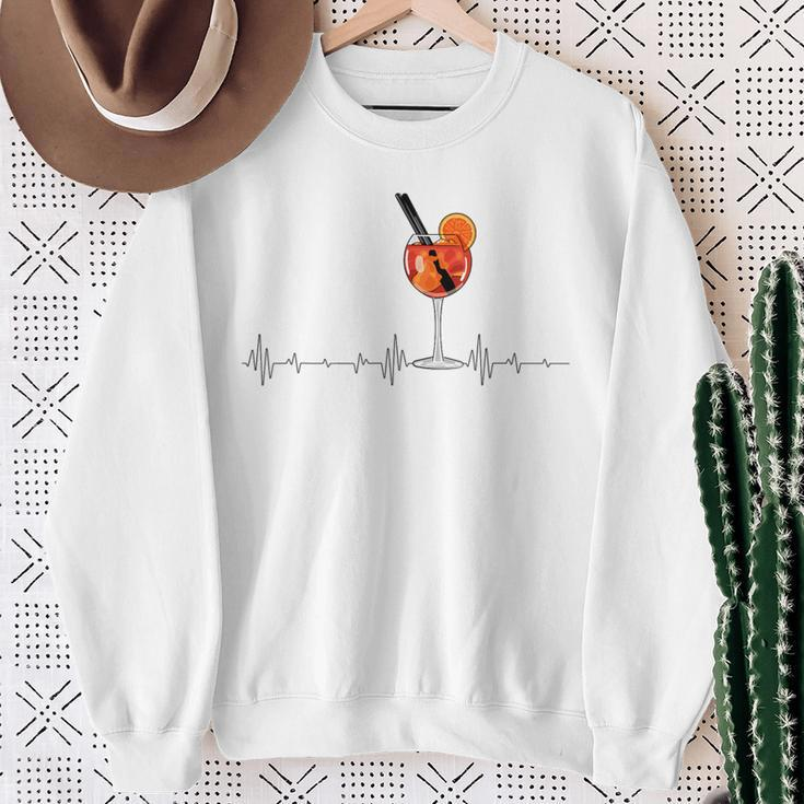 Aperitif Spritz Herzschlag Grafik Sweatshirt Geschenke für alte Frauen