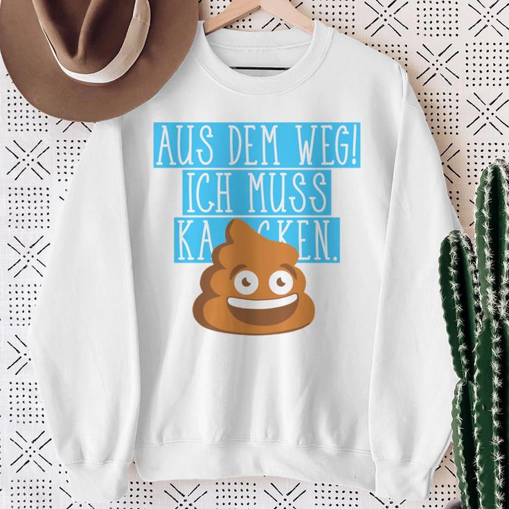 Aus Dem Weg Ich Muss Kacken Kaka Alarm Illustration Fun Sweatshirt Geschenke für alte Frauen