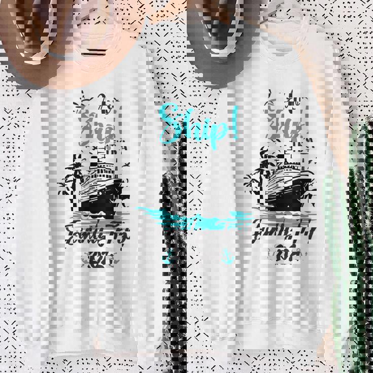 Aw Ship It's A Family Trip 2024 Family Cruise Vacation Sweatshirt Gifts for Old Women