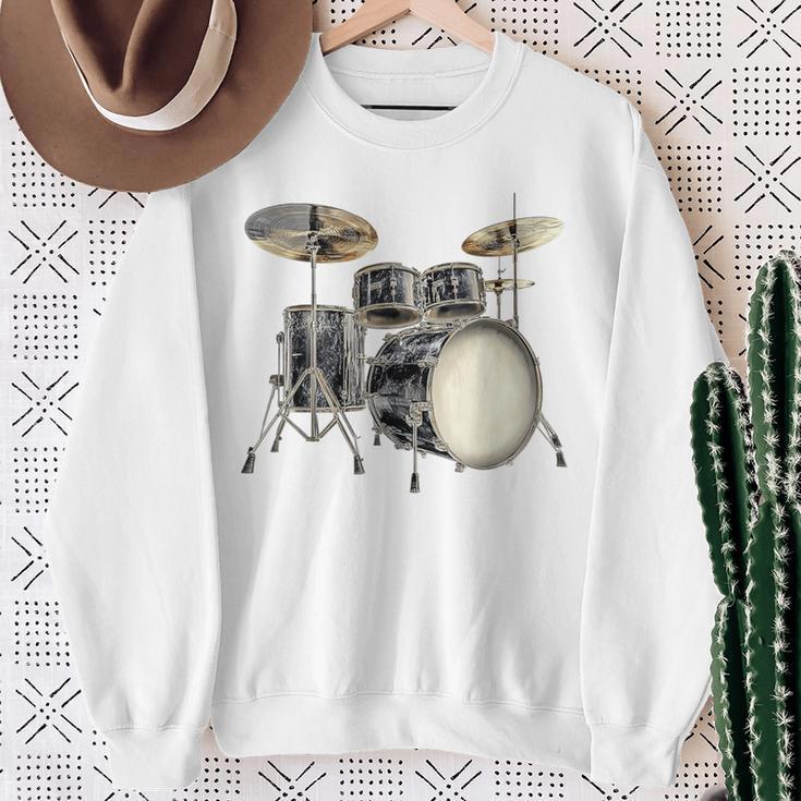 Batterie Instrument De Musique Motif Illustration Batterie Sweater e Cadeaux pour les femmes âgées