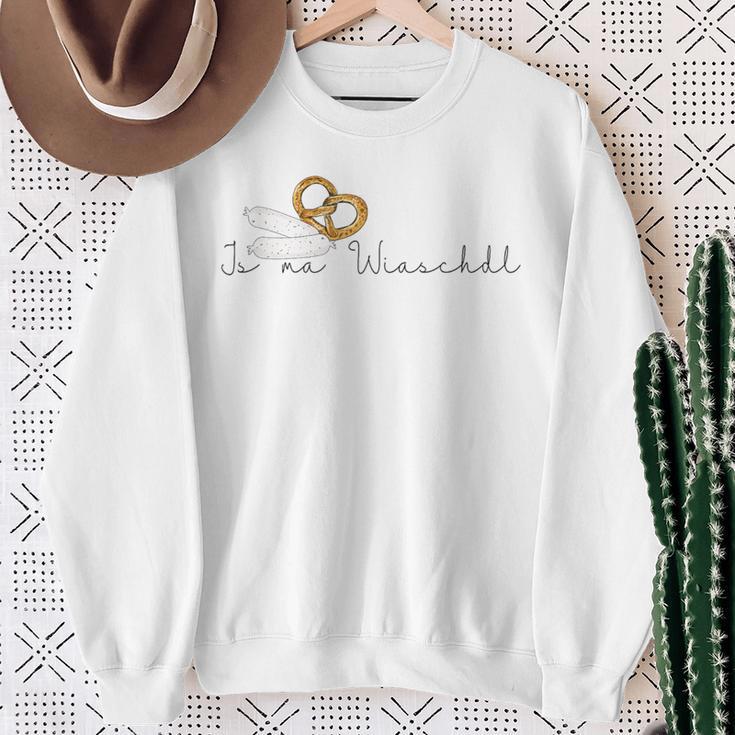 Bavarian Wiaschdl Wurst Egal Weißwurst Pretzel Pretzel Sweatshirt Geschenke für alte Frauen