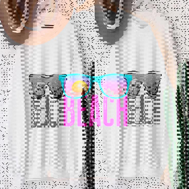 Camicia Miami Beach Florida Sunset Retro Souvenir Surf Miami Maglia A Manica Felpa Regalos para ancianas