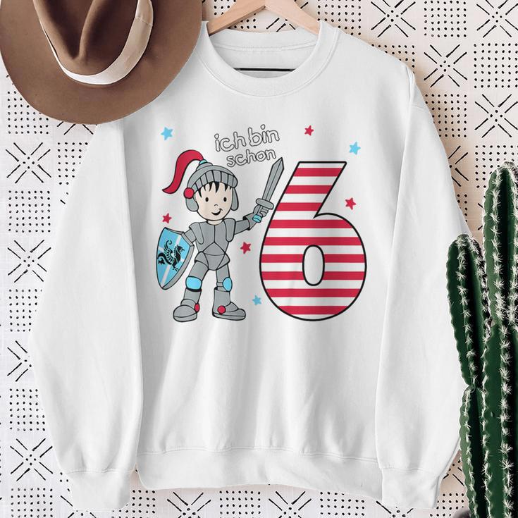 Children's 6Th Birthday With Sword Ich Bin Schon Sechs Ritter Mit Sword Sweatshirt Geschenke für alte Frauen