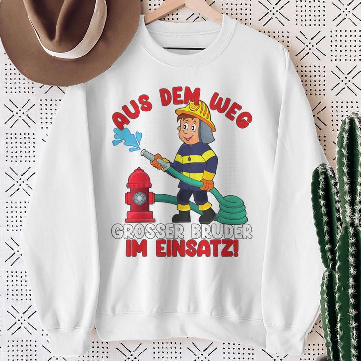 Children's Aus Dem Weg Grosser Bruder Im Einatz Fire Brigade German L Sweatshirt Geschenke für alte Frauen