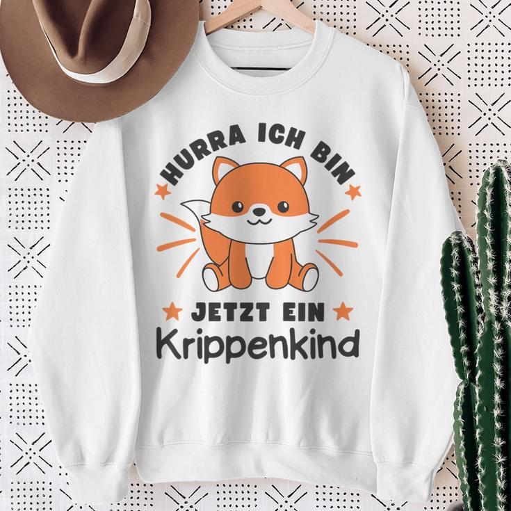 Children's With Hurra Ich Bin Jetzt Ein Krippenkind Fox Sweatshirt Geschenke für alte Frauen