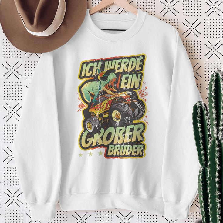 Children's With Ich Werde Großer Bruder 2023 Trex Monster Truck 80 Sweatshirt Geschenke für alte Frauen