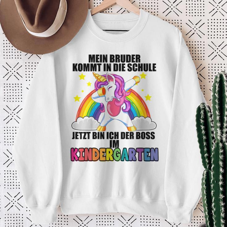 Children's Mein Bruder Kommt In Die Schule Bin Ich Der Kindergartenboss Sweatshirt Geschenke für alte Frauen